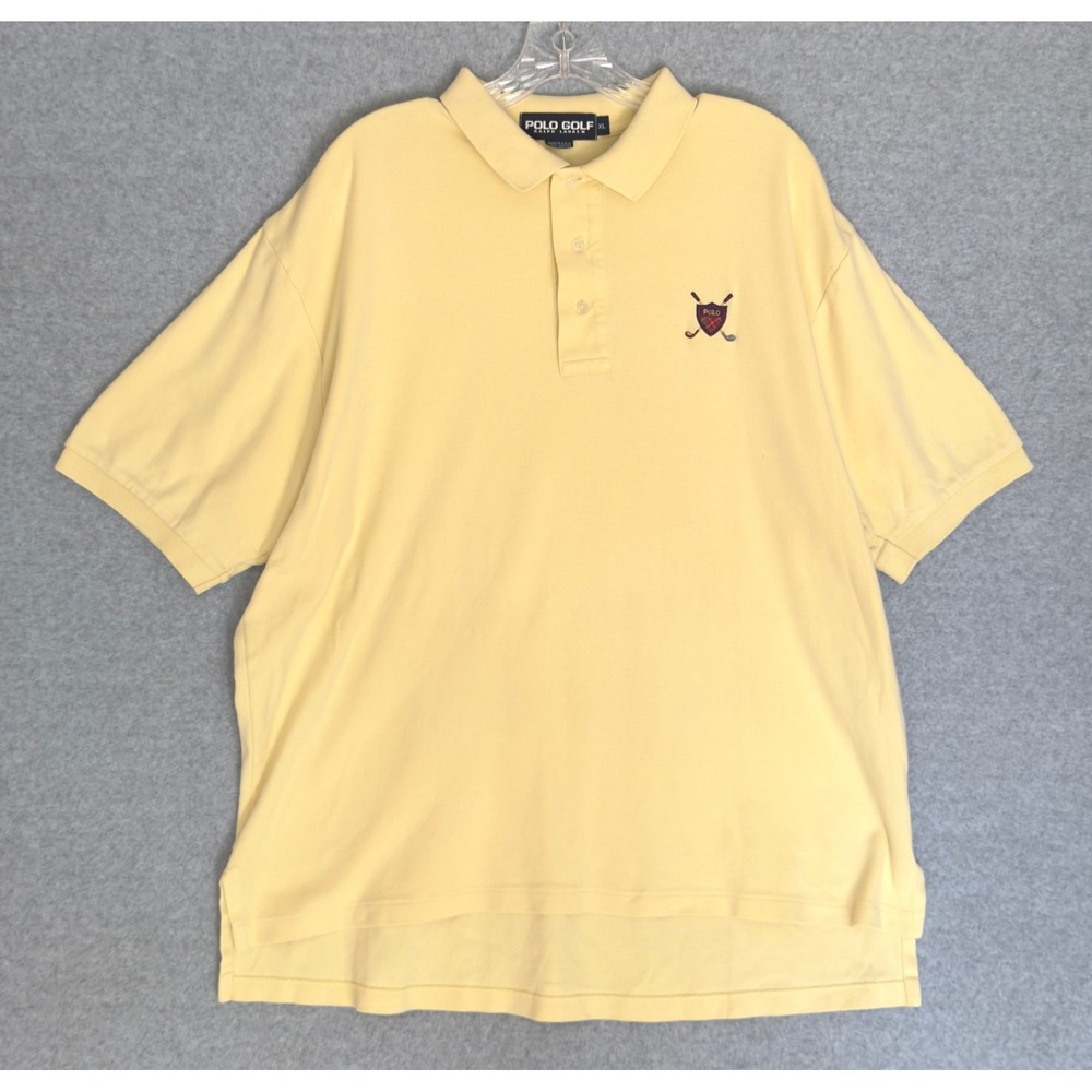 Polo Golf Ralph Lauren Polo Shirt Mens XL Yellow Short Sleeve Embroidered Crest - Picture 2 of 9